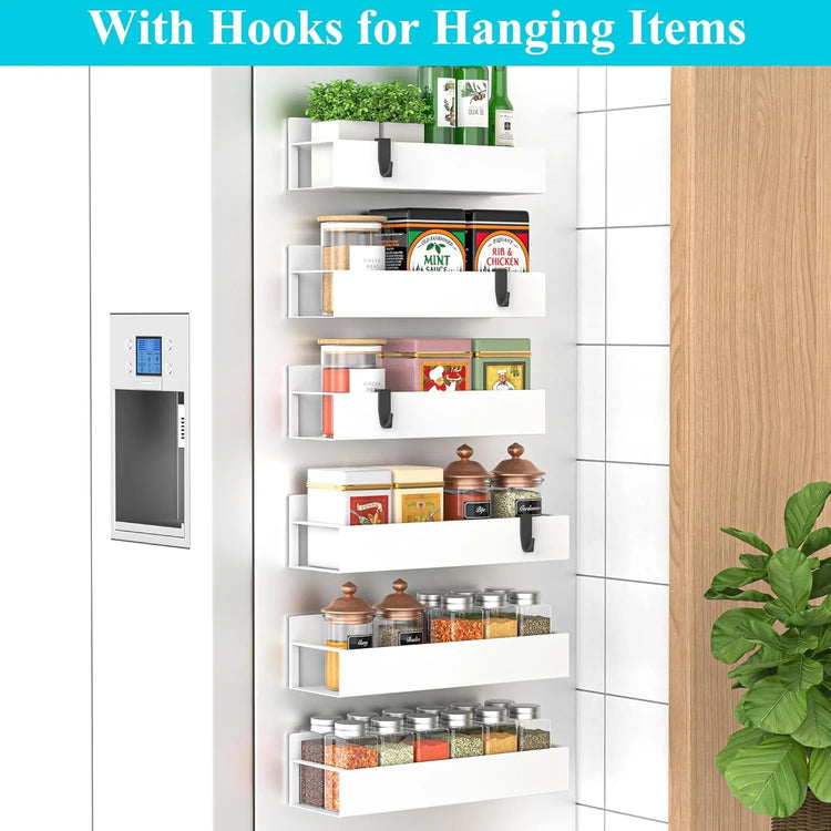 6-Pack Magnetic Spice Rack Organizers for Fridge