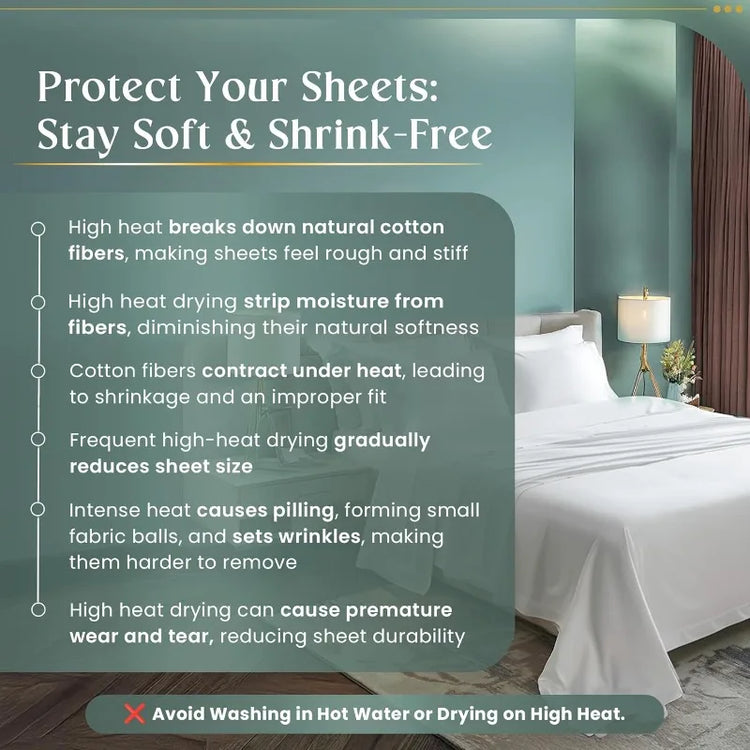 White Egyptian Cotton Queen Sheet Set
