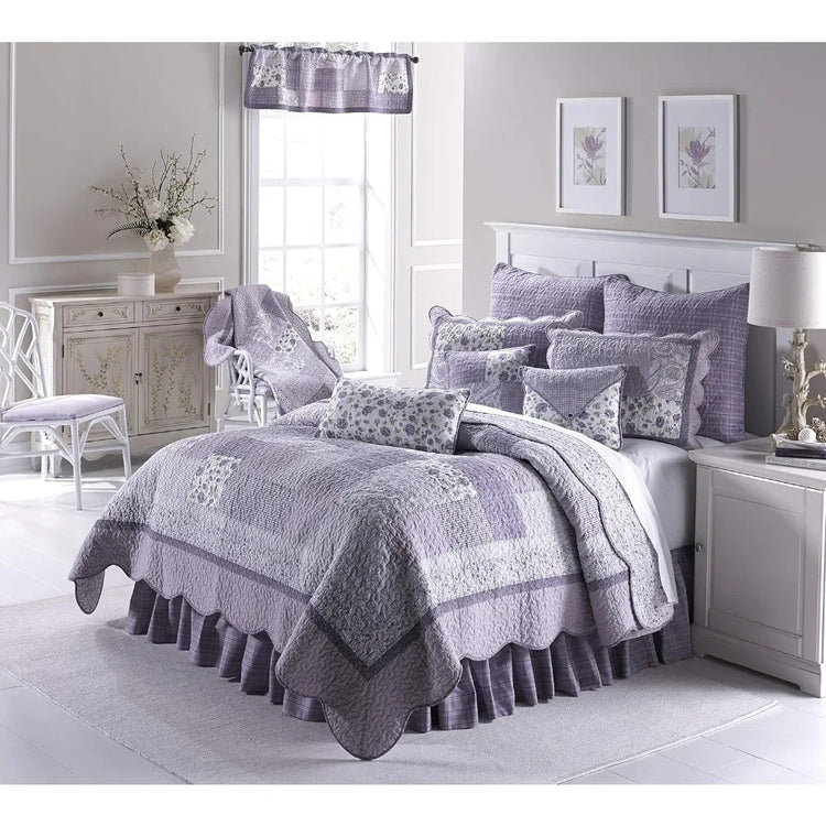 2-Piece Lavender Rose Twin Quilt Set