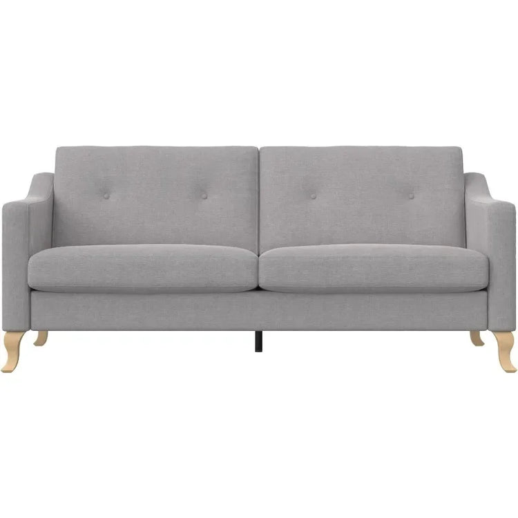 Light Gray Linen Sofa with Pocket Coil Cushions