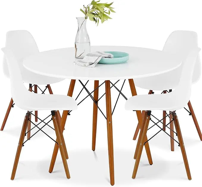 5-Piece Dining Set – Compact Mid-Century Modern Table