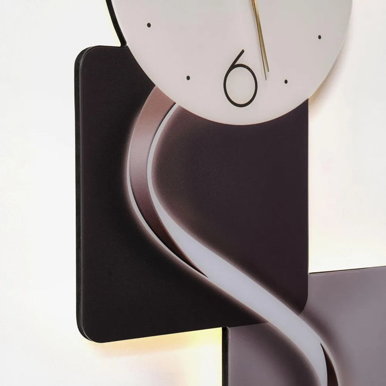 Modern Abstract Wall Clock with LED Illumination