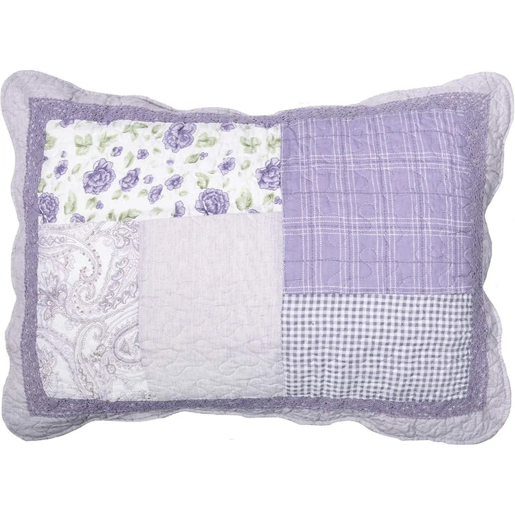 2-Piece Lavender Rose Twin Quilt Set
