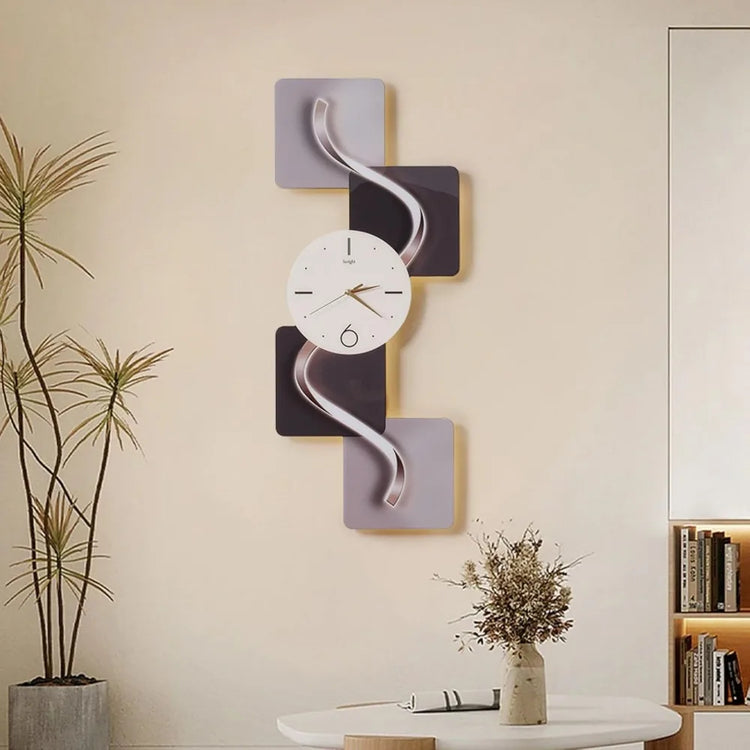 Modern Abstract Wall Clock with LED Illumination