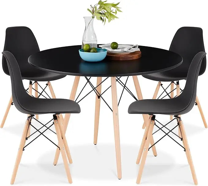 5-Piece Dining Set – Compact Mid-Century Modern Table