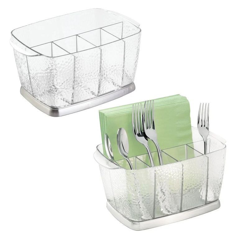 5-Compartment Flatware Caddy with Steel Base