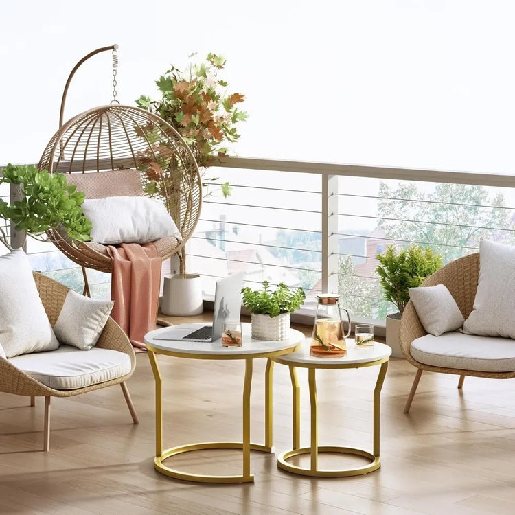 Round Nesting Coffee Tables Set of 2