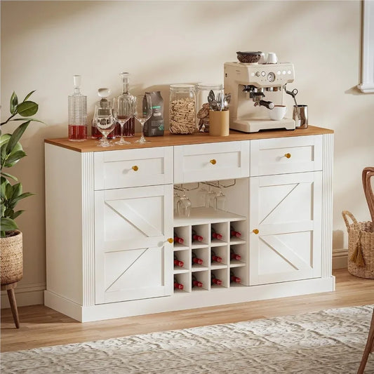 Farmhouse Wine Bar Cabinet with Storage