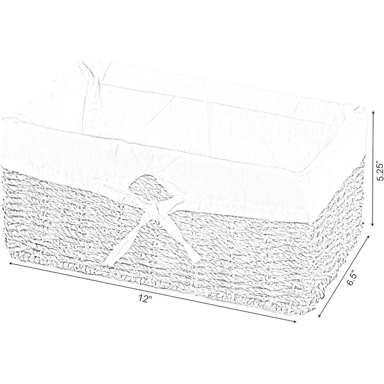 Seagrass Rectangular Shelf Baskets – Set of 2