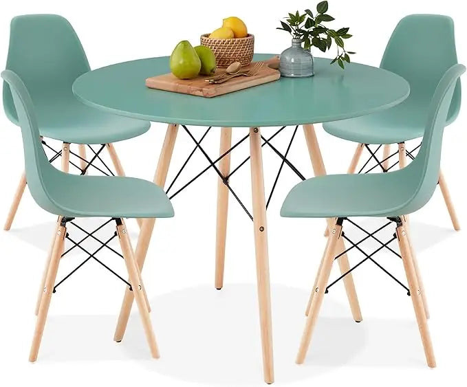 5-Piece Dining Set – Compact Mid-Century Modern Table