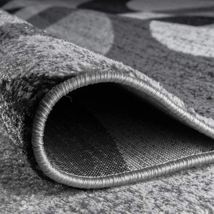 Gray Abstract Circle 12x15 Area Rug