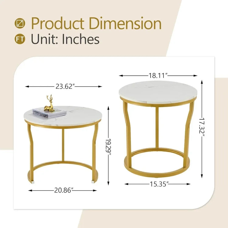 Round Nesting Coffee Tables Set of 2