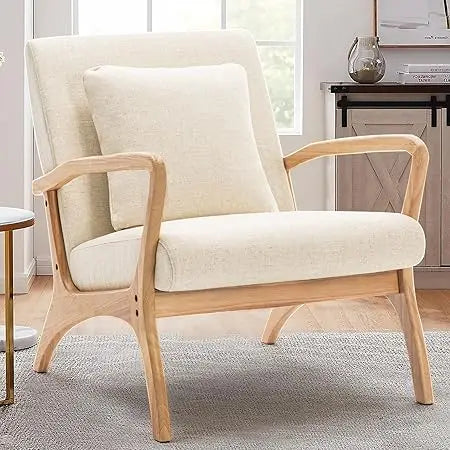 Mid-Century Modern Accent Chair with Lumbar Pillow