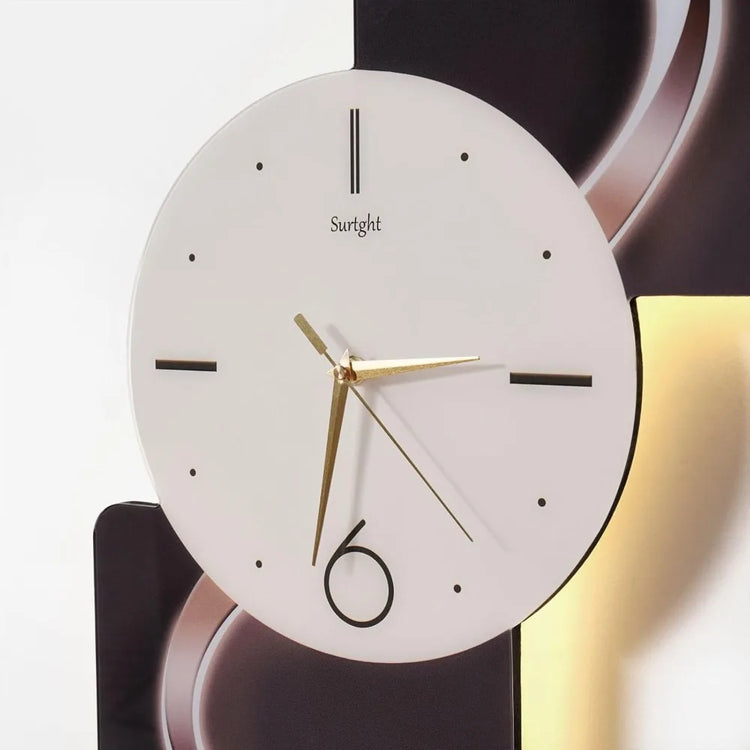Modern Abstract Wall Clock with LED Illumination