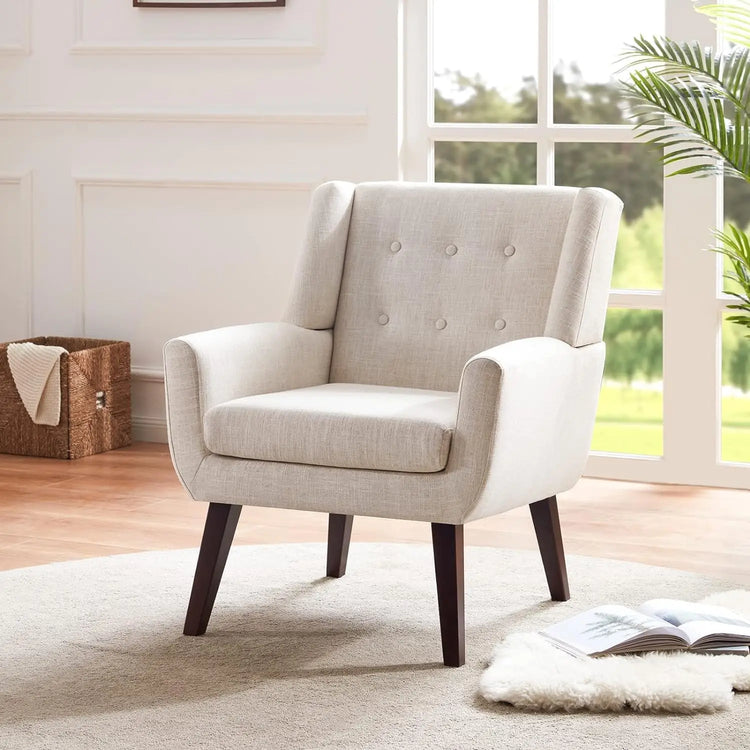 Upholstered Button Tufted Accent Chair