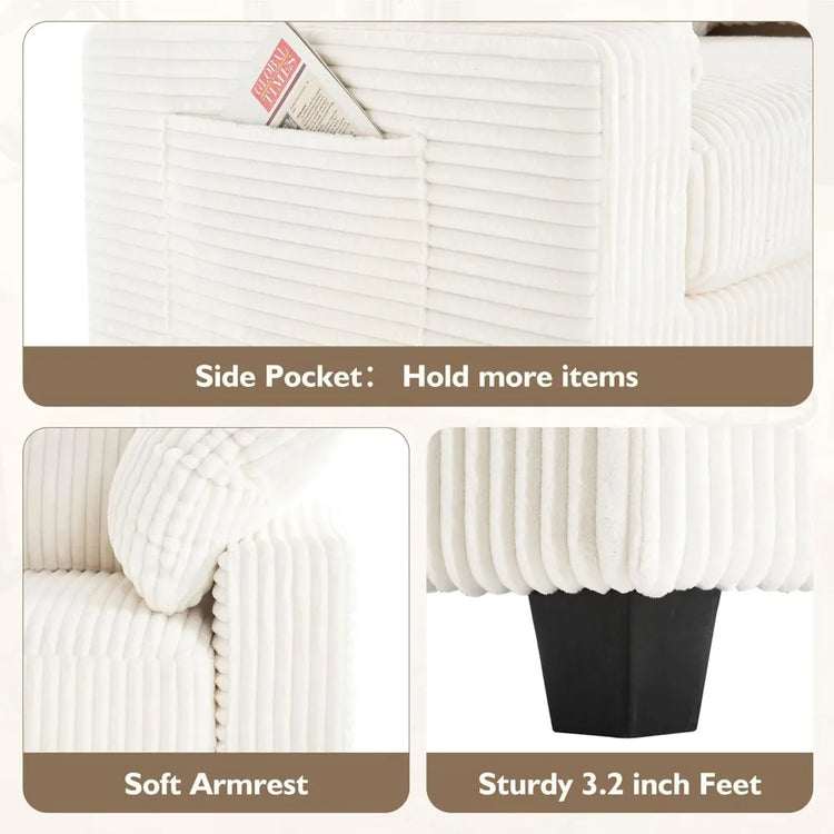 Oversized Indoor Chaise Longue Chair with Ottoman