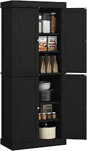 Tall Kitchen Pantry Cabinet with Doors & Shelves