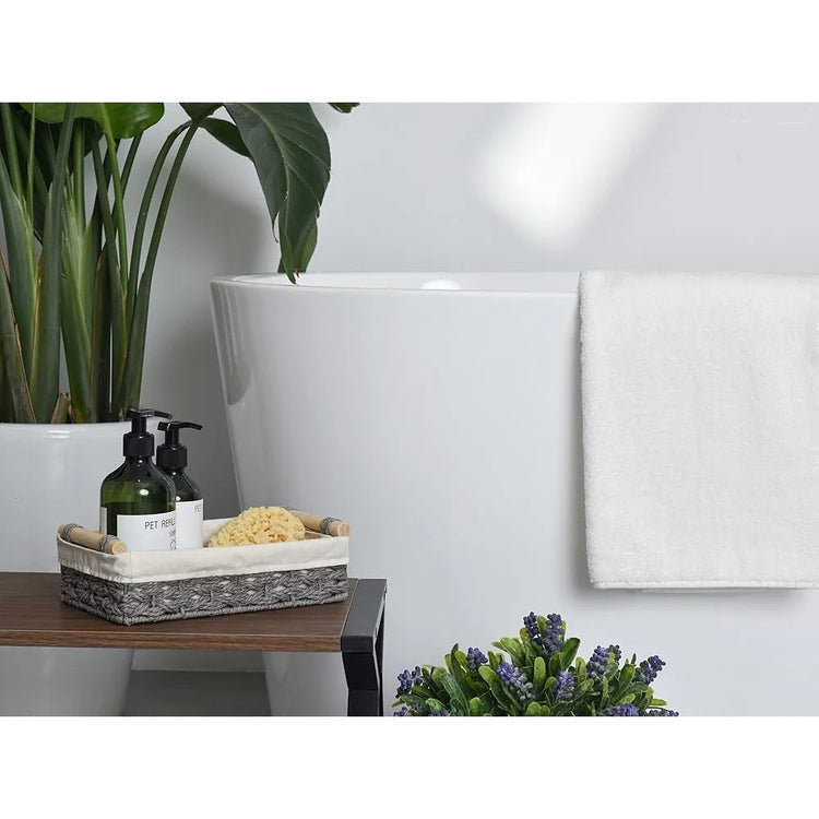 Small Wicker Storage Baskets with Liner – Pack of 2