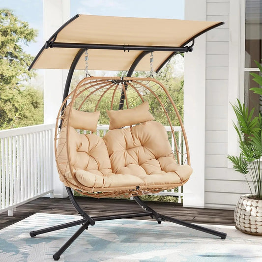 Oversized Double Egg Chair with Canopy