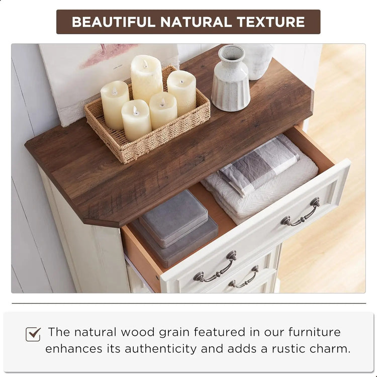 Farmhouse 5-Drawer Tall Dresser