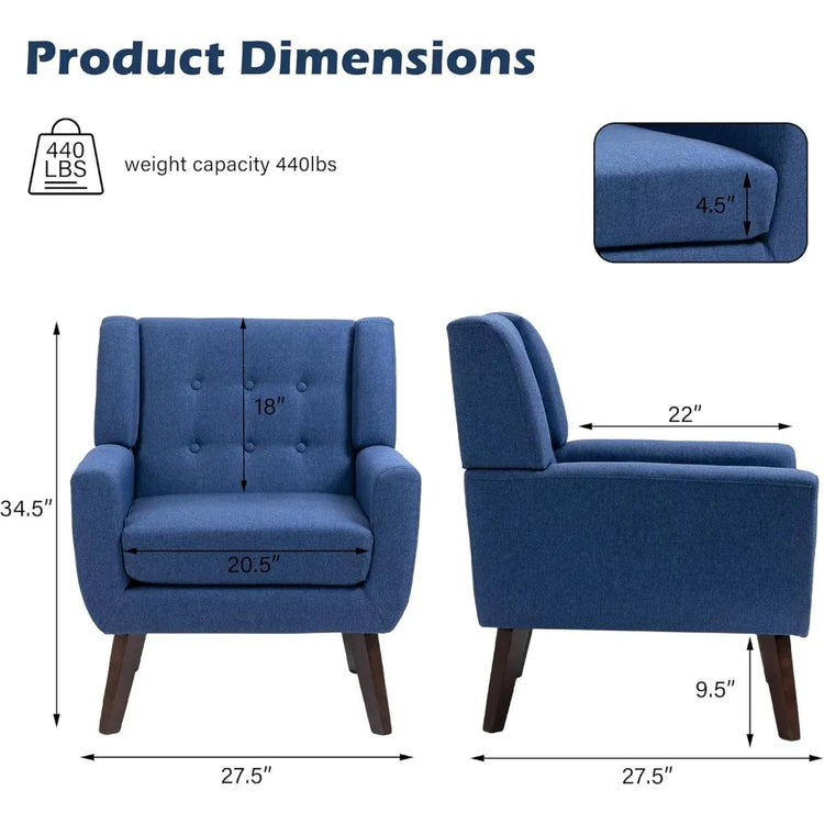 Modern Mid-Century Upholstered Accent Chair