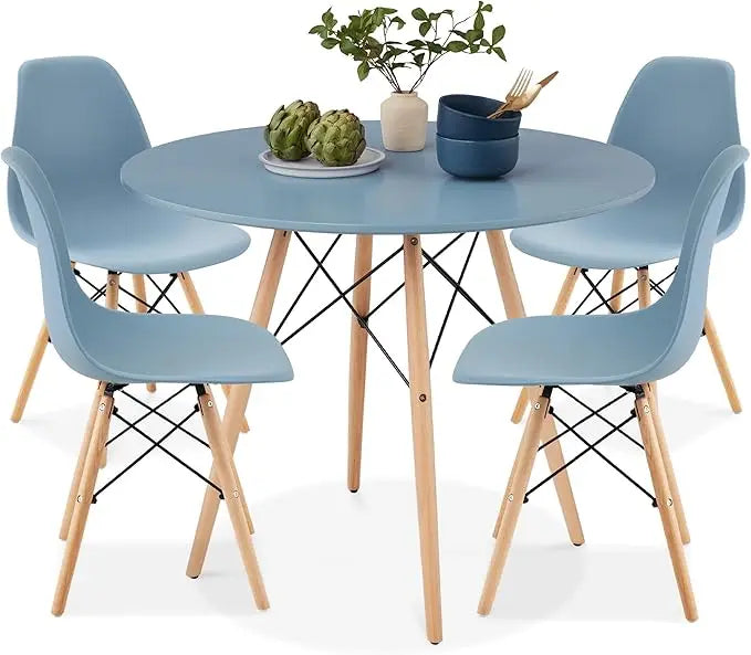 5-Piece Dining Set – Compact Mid-Century Modern Table