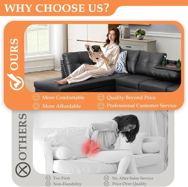 Modern 4-Seat L-Shaped Sectional Sofa