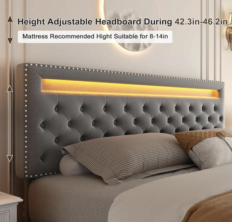 Queen Bed Frame with Storage Drawers
