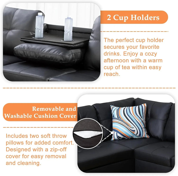 Modern 4-Seat L-Shaped Sectional Sofa