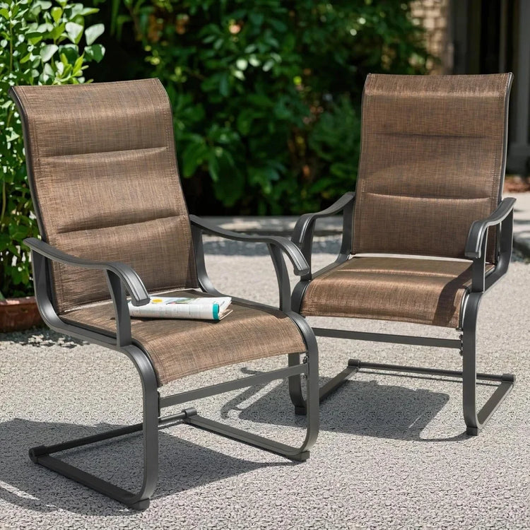 Set of 2 Padded Patio Chairs