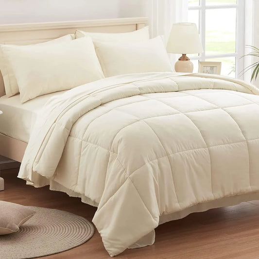 8-Piece Egyptian Cotton Queen Bed in a Bag Set