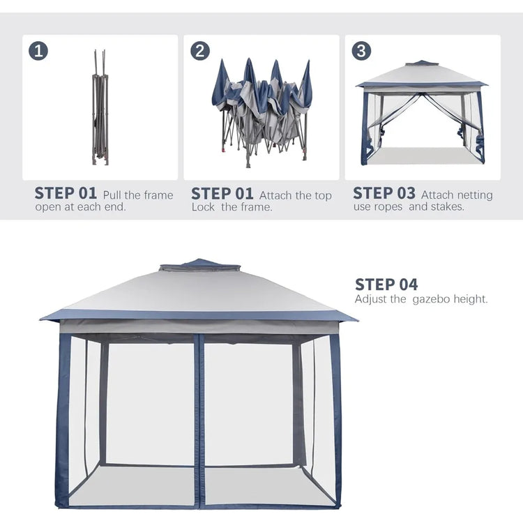 11x11 Pop-Up Canopy Tent with Netting