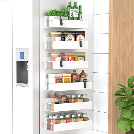6-Pack Magnetic Spice Rack Organizers for Fridge