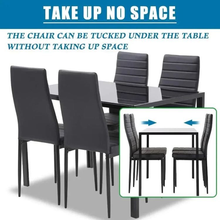 Modern Glass Dining Table Set for 4