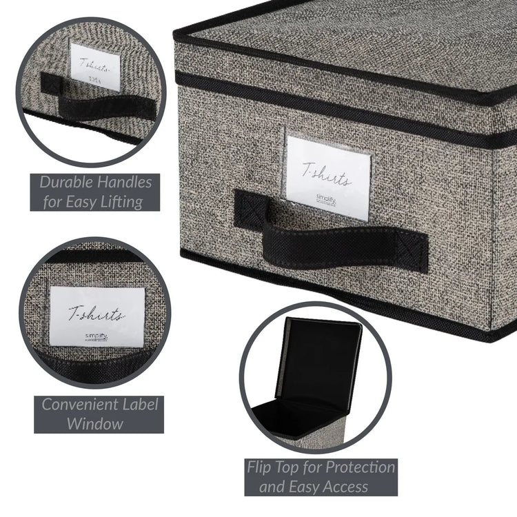 Stackable Storage Box with Lid & Label Window