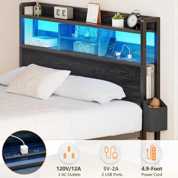 Queen Bed Frame with Headboard & Storage Drawers