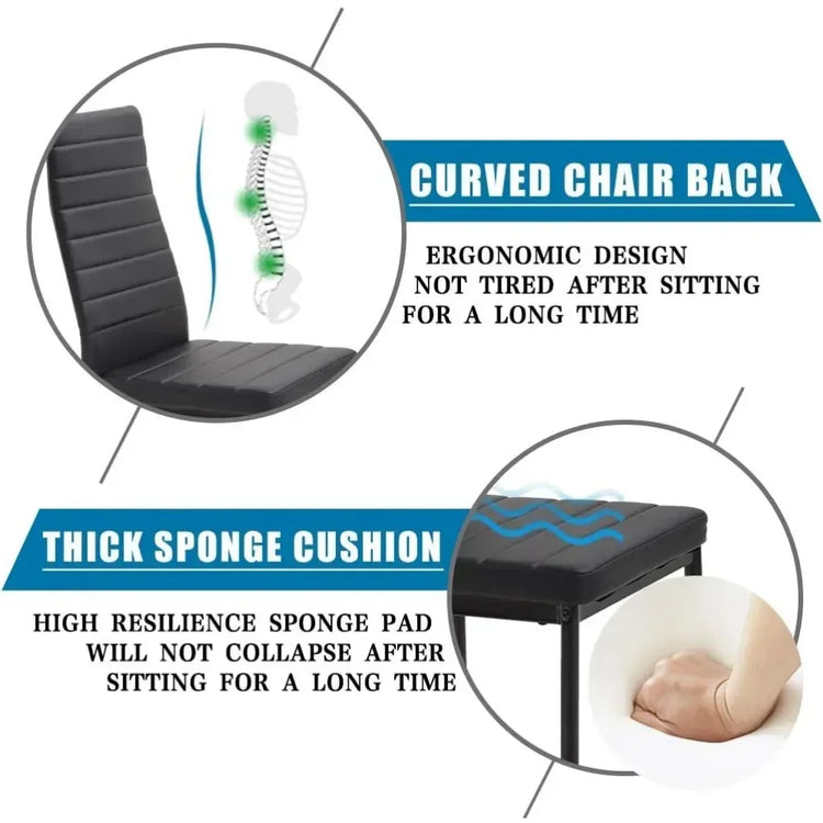 Modern Glass Dining Table Set for 4