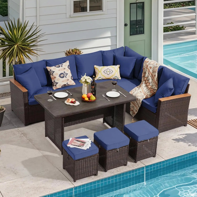 7-Piece Patio Furniture Set with Dining Table