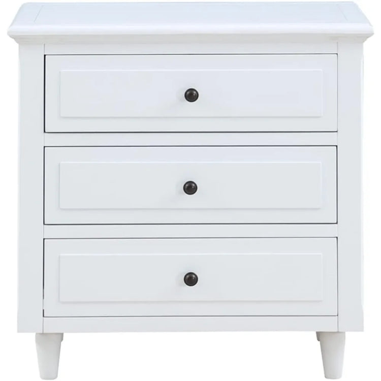 Solid Wood 3-Drawer Nightstand