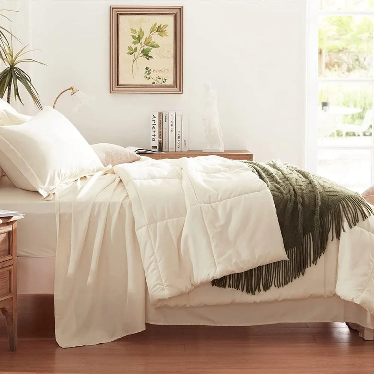 8-Piece Egyptian Cotton Queen Bed in a Bag Set