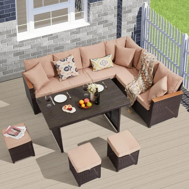 7-Piece Patio Furniture Set with Dining Table