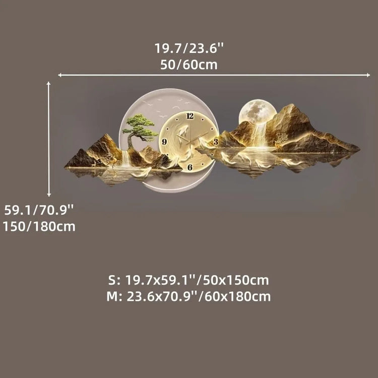 Modern 3D LED Wall Clock – Mountain View Design