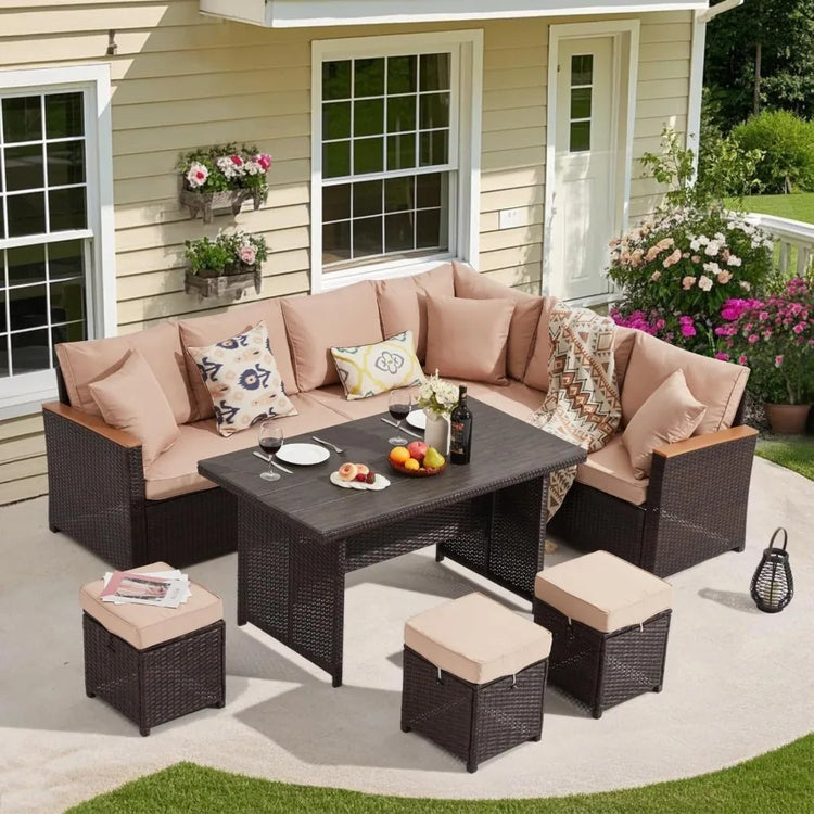 7-Piece Patio Furniture Set with Dining Table