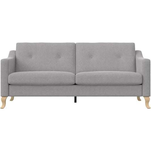 Light Gray Linen Sofa with Pocket Coil Cushions