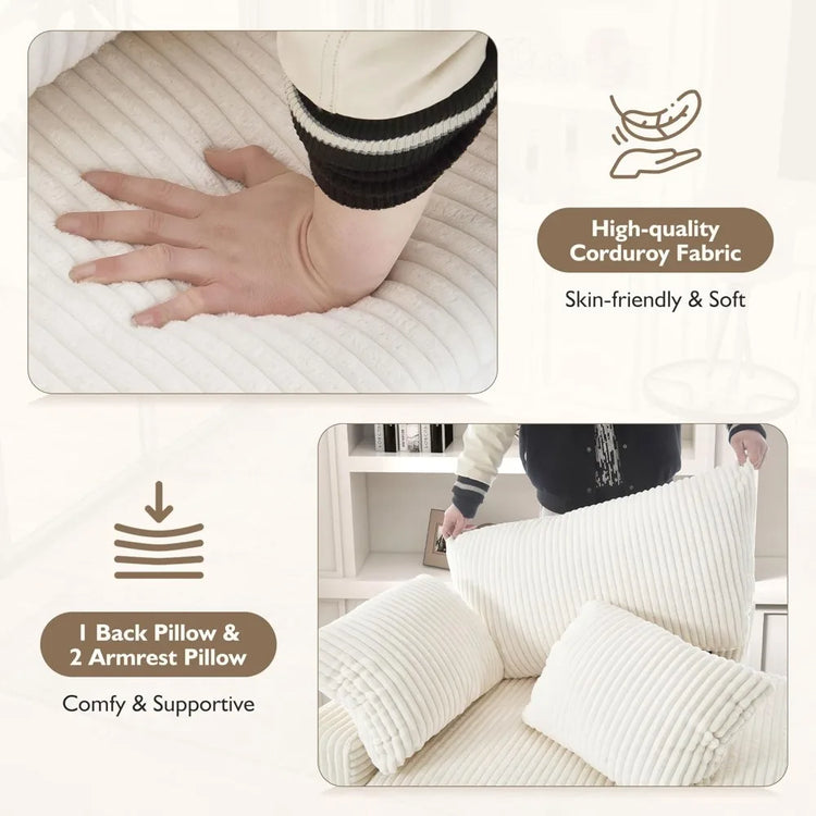 Oversized Indoor Chaise Longue Chair with Ottoman