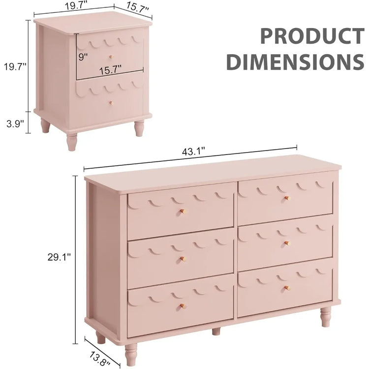 Bedroom Dresser & Nightstand Combo, 2 or 3-Piece