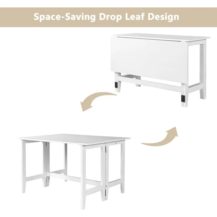 Farmhouse Drop Leaf Extendable Dining Table for 4