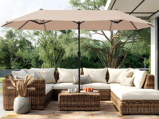 13 ft Double-Sided Patio Umbrella with Crank