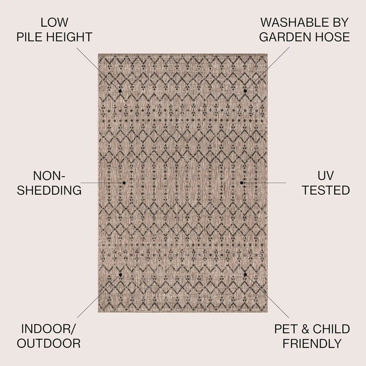 Moroccan Geometric 8x10 Indoor/Outdoor Rug