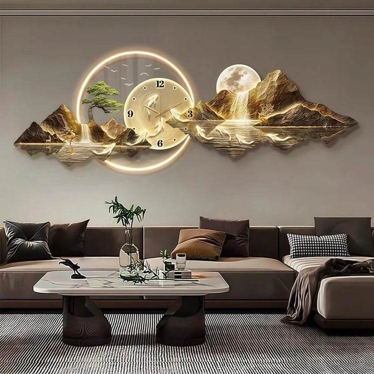 Modern 3D LED Wall Clock – Mountain View Design